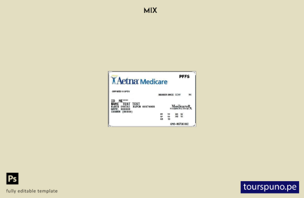 lista para imprimir plantilla de tarjeta medicare de Aetna de EE. UU.